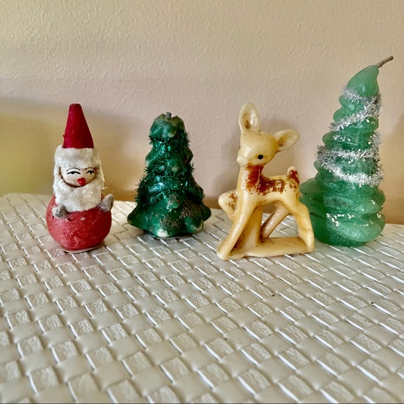 Gurley Holiday Vintage Christmas Gurley Candles Felted Santa Poshmark